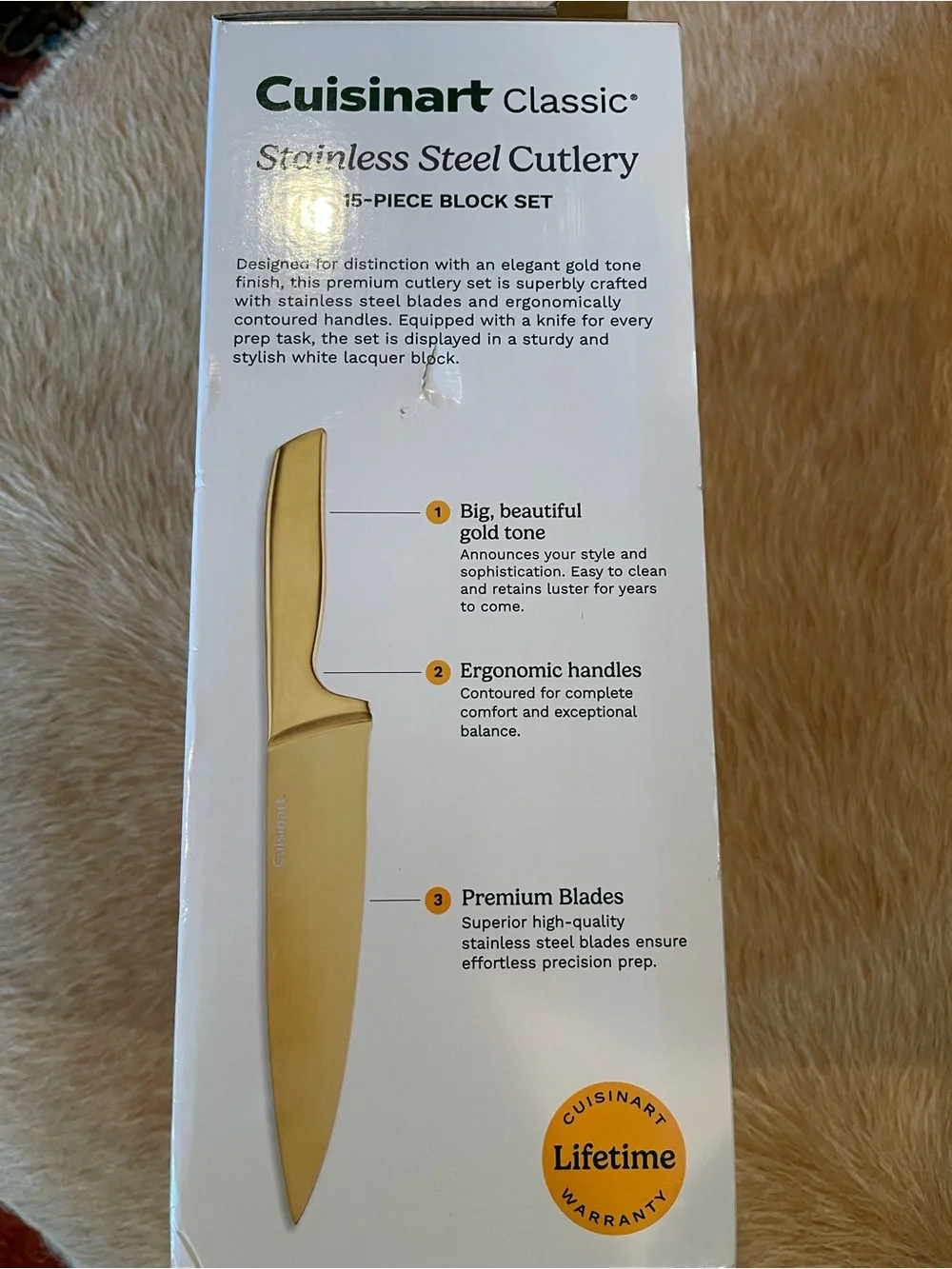 Cuisinart Gold Stainless Steel 15-Piece Knife Block Set
